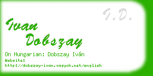 ivan dobszay business card