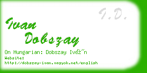 ivan dobszay business card